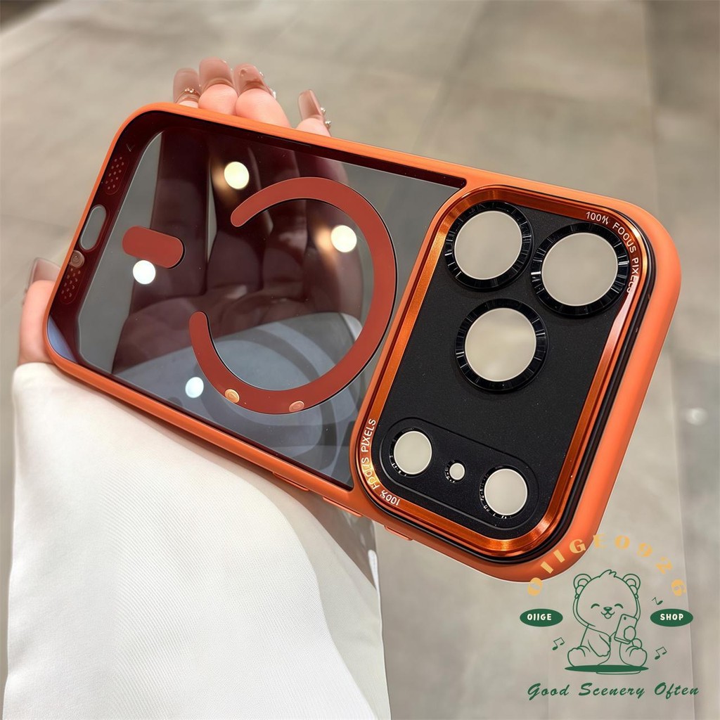 【 Ốp lưng iPhone17 】 Vỏ điện thoại từ tính cảm giác da cam iphone17 Pro Max 16 15 14 cho vỏ iPhone Vỏ mềm silicon TPU chống sốc