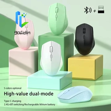 Chuột sạc Bluetooth không dây GOFIDIN, Bộ thu USB chế độ kép Chuột không dây cho máy tính xách tay, Chuột không dây quang Im lặng Tắt tiếng Chuột không dây Bluetooth 2.4G di động