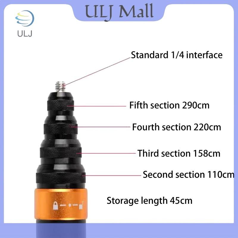 ULJ Sợi Carbon Vô Hình Phiên Bản Mở Rộng Gậy Selfie Stick Có Thể Điều Chỉnh Cực Mở Rộng Cho Camera Hành Động Toàn Cảnh Insta360.