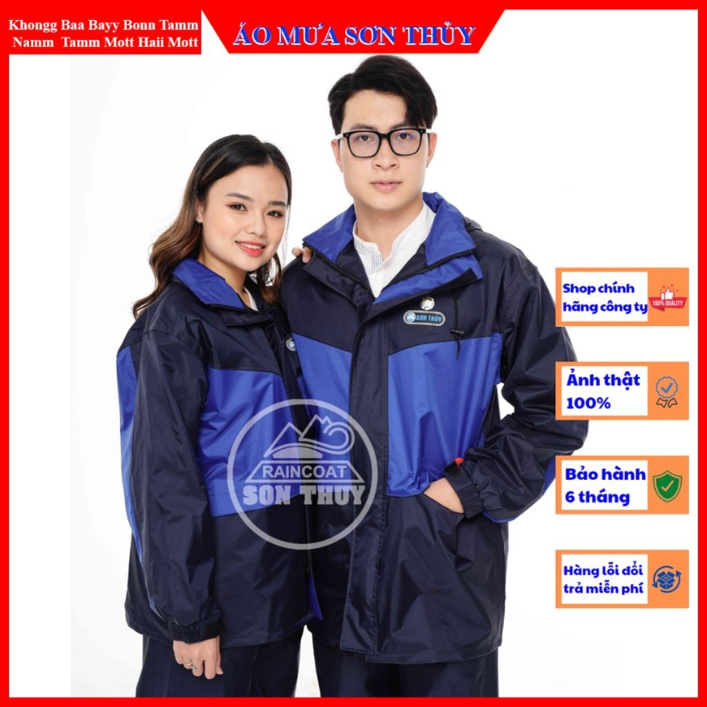 Bộ áo mưa 2 lớp Sơn Thủy K5, bộ quần áo mưa thời trang cao cấp màu xanh cải tím than aomuasonthuyhn