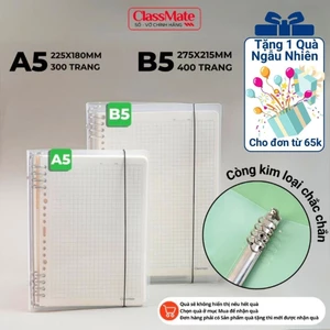Sổ Còng A5 B5 Binder 8 Còng Kim Loại Chắc Chắn Kèm Ruột Giấy, Sổ Còng Thay Được Giấy Refill Dễ Dàng Làm Sổ Tay BC01 -AT