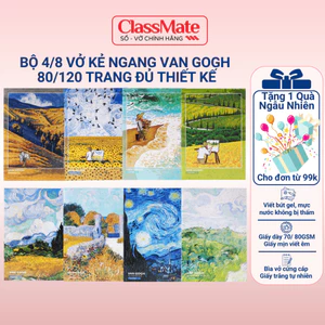 Combo 4/8 Vở Kẻ Ngang Van Gogh 70GSM ClassMate Vở 80 Trang Vở 120 Trang Vở Học Sinh Cấp2 Kẻ Ngang Dùng Ghi -AT