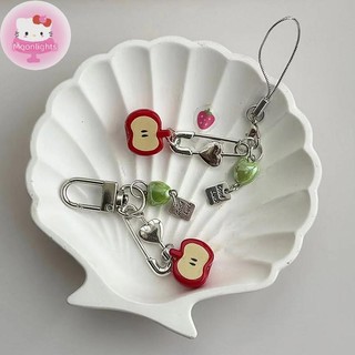 Moonlights DIY Phụ Kiện Thời Trang Trái Cây Điện Thoại Dây Xích Móc Khóa Ngọt Đỏ Móc Khóa Trái Tim Trang Sức Ba Lô Mặt Dây Chuyền EN