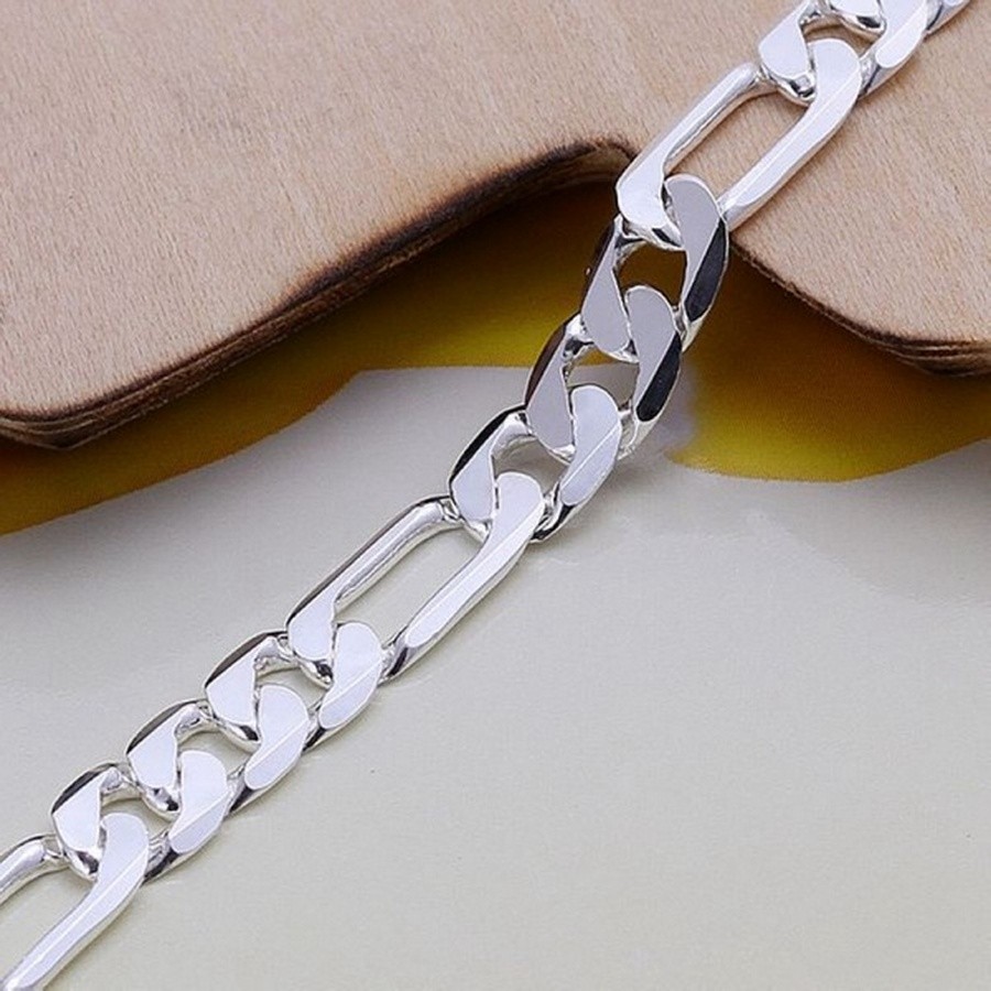 Vòng tay bạc 925 dây xích 6 mm đẹp, chắc chắn - Trang sức thời trang cho nam và nữ