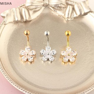 Misa Tinh Tế Zircon Thép Không Gỉ Cơ Thể Trang Sức Hoa Bụng Nút Nhẫn Dangling Piercings Phụ Kiện Dễ Thương Goth Nữ Gợi Cảm Rốn Xuyên