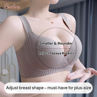 『Brelira』Minimizer Bras Không Dây Có Thể Điều Chỉnh Liền Mạch Áo Ngực Đẩy Lên Chống Chảy Xệ Mềm Mại Hỗ Trợ Nhẹ Cúp CDE Áo Ngực Cỡ Lớn