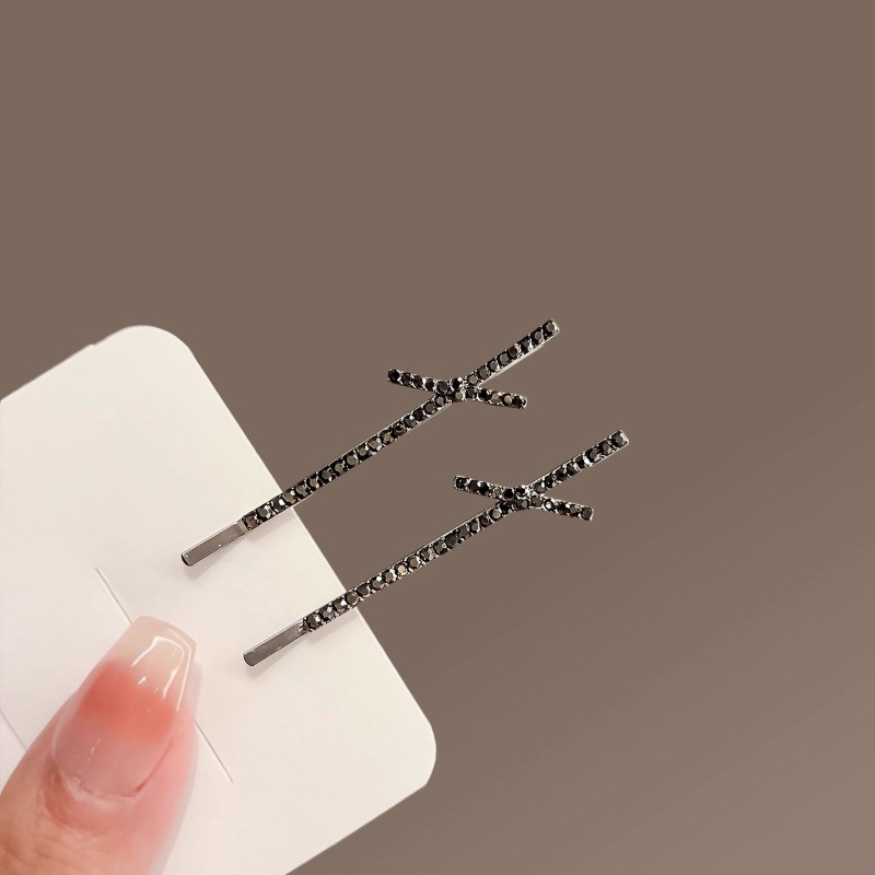 Kẹp Tóc Chữ Thập Hàn Quốc với Kim Cương Giả Cao Cấp - Phù Hợp Cho Đội Đầu Sang Trọng
