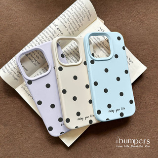 Ibumpers Thẩm Mỹ Đơn Giản Ốp lưng Chấm Bi Họa Tiết Cho iPhone 11 12 13 14 15 16 17 Pro Max Ốp Lưng Silicon Lỏng