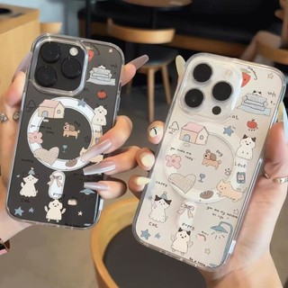 Ốp điện thoại 17pro chống sốc họa tiết động vật ngộ nghĩnh dễ thương có thể so sánh cho iPhone 17promax 16pro 16plus 15promax 14pro Vỏ 14plus 15plus 16plus