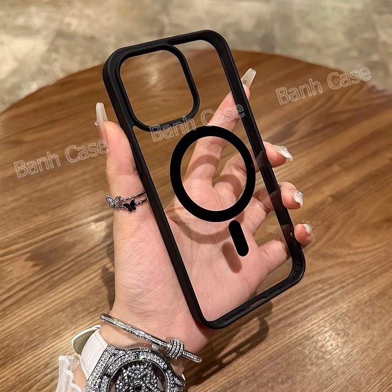 Ốp Sạc Không Dây Từ Tính Ốp lưng iPhone17 16 15 14 13 12 11 Pro Max 7 8 Plus XR XS Max Vỏ Cứng Chống Sốc Trong Suố | BigBuy360 - bigbuy360.vn