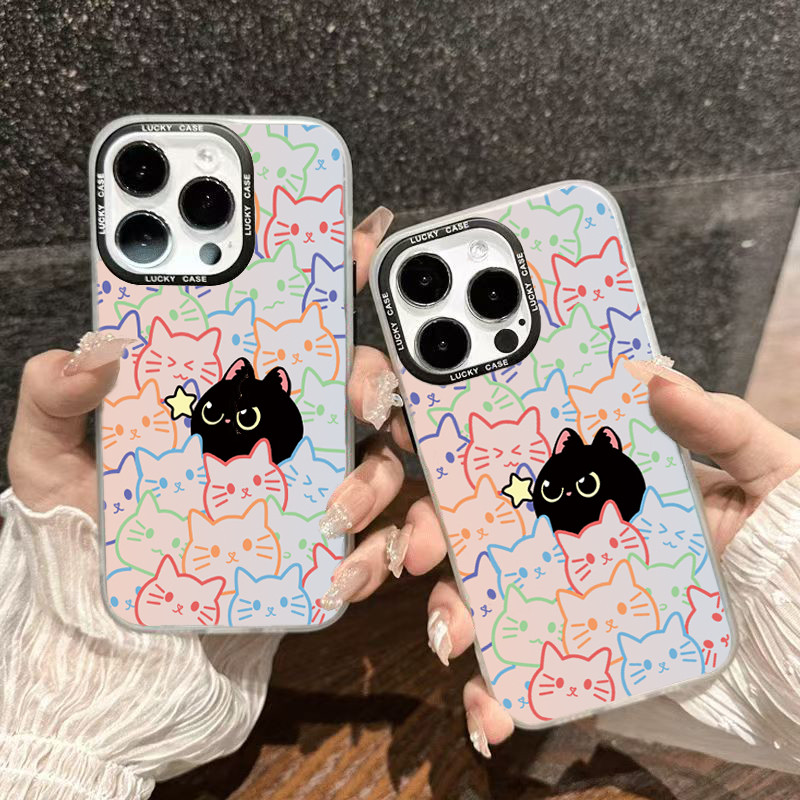 Ốp Lưng iPhone Hình Mèo Con Dễ Thương - Tương Thích 16/15/14/13/12/11 Pro Max, XS Max, X