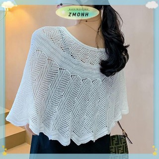 ZMONH Nữ Dệt Kim Rỗng Khăn Choàng Khăn Choàng Mùa Hè Thu Đông Nữ Thanh Lịch Chống Nắng Áo Choàng Smock