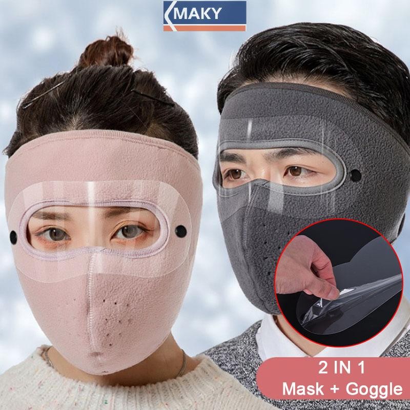 Onetimingcool Mới Ngoài Trời Mùa Đông Ấm Áp Toàn Bộ Mặt nạ Đi Xe Đạp Chống Gió Có Thể Tháo Rời Kính Mặt nạ Mũ VN