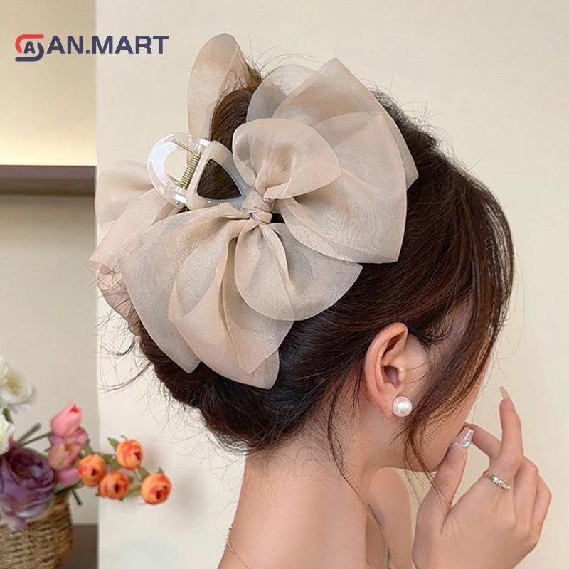 Bigdealssuper Thời Trang Lưới Nơ Kẹp Nữ Đuôi Ngựa Bím Tóc Cô Gái Thanh Lịch Phụ Kiện Tóc Quà Tặng Kẹp Mũ Siêu