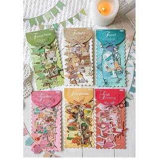JIANWU Handmade Đảng Series Lễ Hội Cổ Điển Rỗng Phong Cảnh Chất Liệu Cắt Dán Sổ Lưu Niệm Nhãn Dán Sáng Tạo Tạp Chí Văn Phòng Phẩm