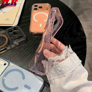 [JLK] Ốp lưng từ tính chống sốc trong suốt lấp lánh lấp lánh sang trọng cho iPhone 17 17Air 17Pro 17Pro Max 16 15 Pro Max Vỏ mềm bảo vệ ống kính trong suốt