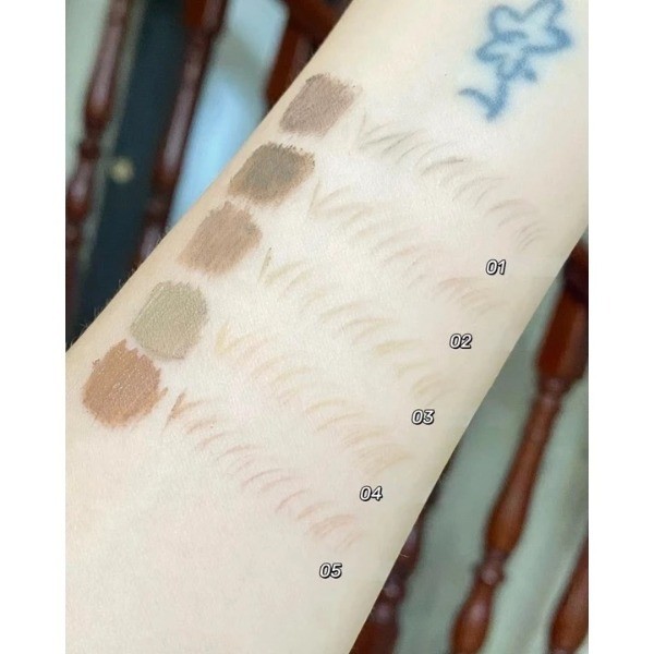 Chì kẻ mày mascara FLORTTE kẻ lông mày 2 đầu tiện dụng hình meow chống nước bám màu lâu trôi