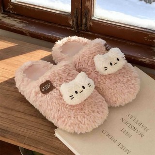 XIXITIAO Dép Cotton Nữ Mùa Đông Mềm Mại Dễ Thương Mèo Con Ấm Áp Thường Ngày Học Sinh Gia Đình