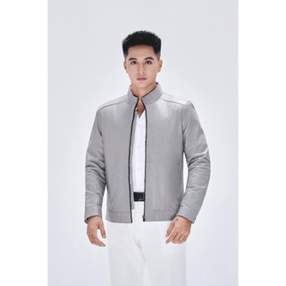 Áo khoác da cừu cao cấp nam Racer form trơn slimfit tôn body đi tiệc đi làm Fttleather Da thật AD201
