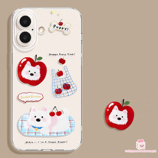 Ốp Lưng Cho Oppo A3X A18 A15 A60 A16 A3 Pro A9 A54 A57 A5s A5 A7 A17 A38 Ngọt Ngào Dễ Thương Con Chó Con Trái Cây Tươi Kẻ Sọc Graffiti Trong Suốt Mềm