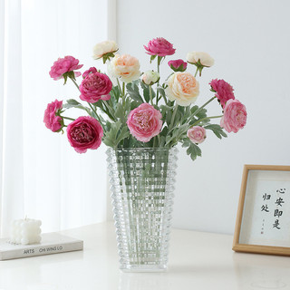 Hoa Lụa Hoa Mao Lương Thân Phấn Phủ Lông Decor Trang Trí Nhà Cửa, Hoa Hồng Mẫu Đơn, Hoa Giả Cao Cấp