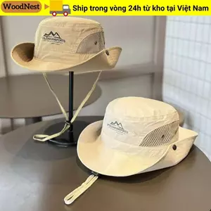 Mũ ngư dân WOODNEST, Mũ xô vành rộng thoáng khí, Thời trang nhanh khô Di động chống nắng Mũ Panama Cắm trại Đi bộ đường dài
