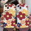 Ốp lưng tương thích cho iPhone 17 Air 16 15 14 13 12 11 Pro X XR XS Max SE 2020 6 7 8 Plus Kem gợn sóng viền cong Motif Hoa đầy màu sắc NYK443