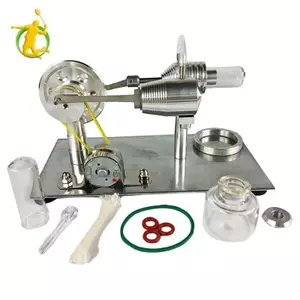 Shenbing Stirling Mô hình động cơ Thí nghiệm khoa học Công nghệ DIY Mô hình động cơ hơi nước di chuyển chắc chắn cho phòng thí nghiệm Lớp học trẻ em
