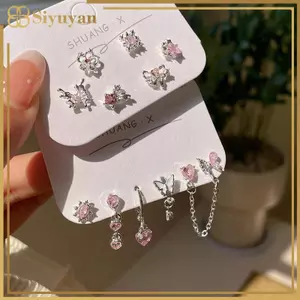 Siyuyan 6 Chiếc Thời Trang Trái Tim Ngọt Ngào Bông Tai Dành Cho Nữ Bé Gái Cá Tính Thời Trang Tính Khí Bông Tai Trang Sức Phụ Kiện Quà Tặng VN