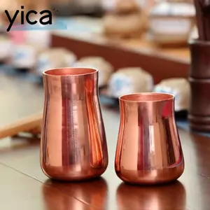 YICA Cốc Đồng Nguyên Chất, Cốc Sữa Bia Thủ Công Dung Tích 350 ml, Thiết Kế Sáng Tạo Cổ Điển Dày Phong Cách Vintage Đồng Moscow Cốc Bộ Đồ Ăn Cảnh