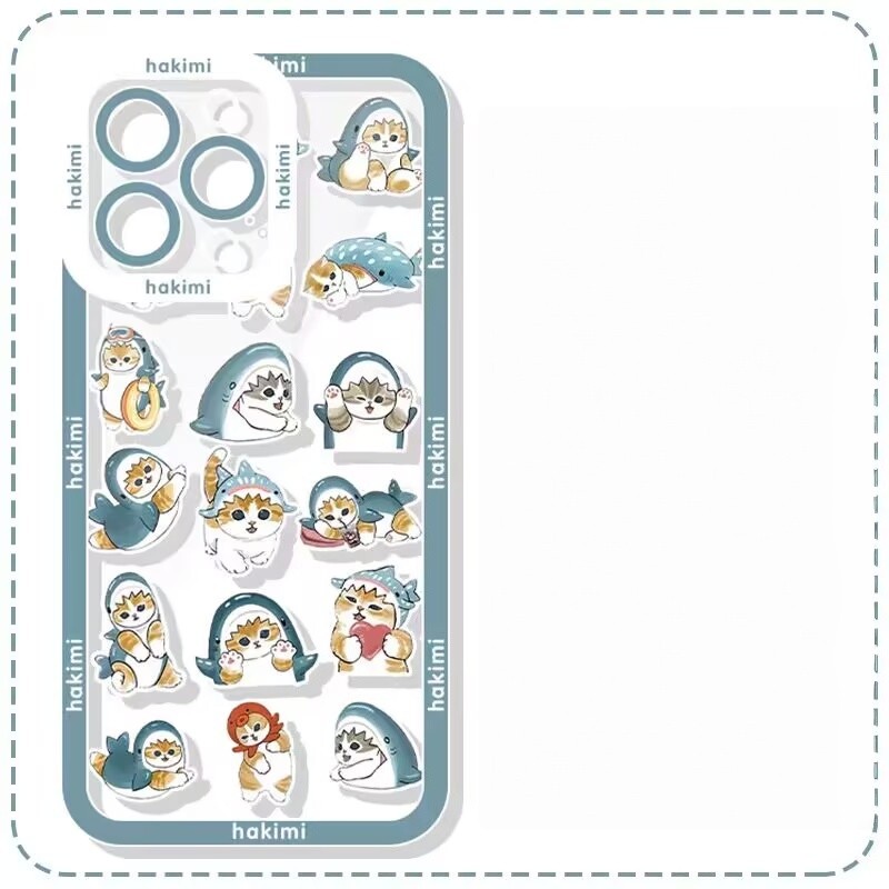 Ốp điện thoại hình bánh chanh Mofusand Shark Cat ngộ nghĩnh cho Honor X8D X7D X9D X6C X8C X9A X9B X7B X8B Magic 7 Lite Honor 90Lite Ốp lưng silicon mềm trong suốt
