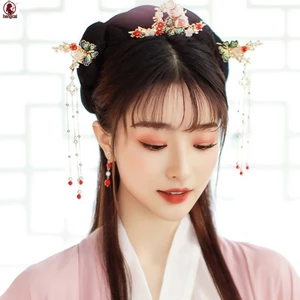 Hanfu Tóc Thái Bộ Nữ 1 Kẹp Tóc Bướm Hợp Kim Với Tua Rua Phụ Kiện Lễ Hội Truyền Thống Cosplay Sân Khấu Chụp Ảnh Đỏ Vàng Đen Xanh Tím Hồng Bạc
