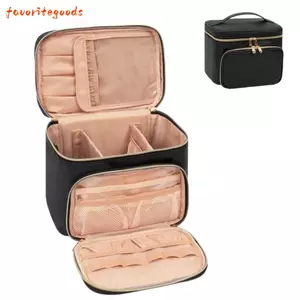 Túi đựng đồ trang điểm FAVORITEGOODS, Túi du lịch mỹ phẩm cầm tay cỡ lớn, Ngăn cọ Túi đựng đồ trang điểm chống nước dành cho nữ