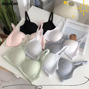 Áo ngực mỏng NICOLOO, Áo ngực Cotton màu trơn thoáng khí, liền mạch không có vòng thép Thoải mái khi mặc áo Vest thể thao