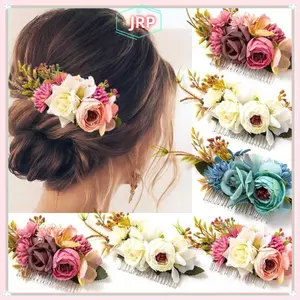 JRP Bohemia Cô Dâu Cưới Hoa Tóc Kẹp Tóc Phù Dâu Mũ Đội Đầu Tóc Phụ Kiện Tóc Cho Nữ Bé Gái Hoa Kẹp Tóc JRP