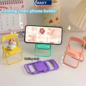 MAKY Mini Hình Ghế Điện Thoại Di Động Di Động Dễ Thương Nhiều Màu Sắc Có Thể Điều Chỉnh Ghế Gấp Lười Điện Thoại Để Bàn Giá Đỡ Điện Thoại Di Động VN