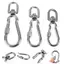 MAKY Thép Không Gỉ Xoay Móc Treo Loing Chó Dây Xích Bule Qui Phát Hành Bule Carabiner Kẹp Cho Chó Đi Bộ Cắm Trại VN