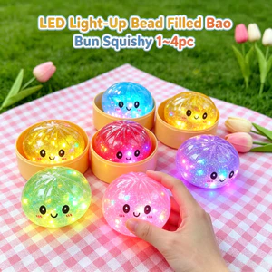 1 ~ 4 Chiếc Hạt LED Ngẫu Nhiên Bao Bun Bóp Đồ Chơi Với Máy Hấp Di Động Bật Sáng Squishy Fidget Cho Du Lịch Đi Lại Giảm Căng Thẳng