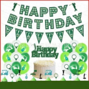 YB2 Thể Thao Golf Chủ Đề Chúc Mừng Sinh Nhật Trang Trí Bộ Bánh Topper Bóng Bay Biểu Ngữ Đảng Nhu Cầu Tiếp Liệu Cảnh Layou