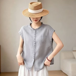 Áo thun nữ ngắn tay cổ ren ngắn tay thời trang mùa hè mới dành cho nữ