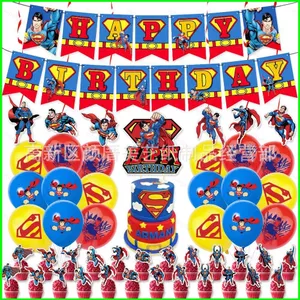 YB2 DC Justice League Siêu Nhân Chủ Đề Chúc Mừng Sinh Nhật Trang Trí Bộ Topper Kim Sa Lấp Lánh Bóng Biểu Ngữ Đảng Nhu Cầu Pa