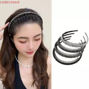 Băng Đô Quấn Tóc CODECOVED, với Băng Đô Kim Cương Giả Bằng Nhựa Răng, Thời Trang Phong Cách Hàn Quốc Trang Điểm Rửa Mặt Vòng Tóc Nam