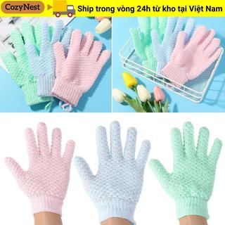 COZYNEST Găng Tay Lột Năm Ngón Cao Cấp Tắm Spa Tẩy Tế Bào Chết Hai Mặt Tẩy Tế Bào Chết Mitt Chà Dày Khăn Tắm