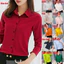 Áo Sơ Mi Nữ Màu Xanh Trơn Dài Tay Nữ Trơn Áo Công Sở Nữ OL Áo Làm Việc Đồng Phục