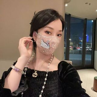 Mặt nạ kim cương lưới mùa hè mới 2026 | Vỏ trang trí họa tiết thiên nga thủ công KXYH