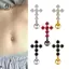 Nhẫn buộc bụng hình ngôi sao pha lê bằng thép không gỉ Dainsty Zircon rốn Nhẫn xỏ khuyên bụng Đồ trang sức cơ thể Mới