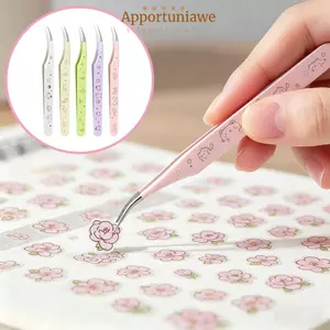 IAPPORTUNIA Cong Dán Nhíp, Nhíp Lông Mi Giả Hoạt Hình Bằng Thép Không Gỉ, Độ Chính Xác Cao Chống Tĩnh Điện Nối Dài Nhíp Thu Nhỏ Cảnh Dán