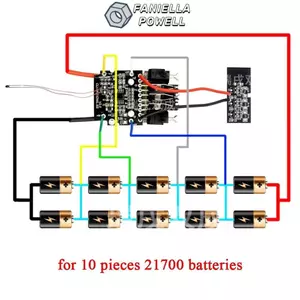 Bảng bảo vệ pin FANIELLAPOWELL Li-Ion, Bảng bảo vệ sạc bảo vệ quá tải loại pin Li-Ion, Bảng mạch pin bền 20V bảo vệ cho Dewalt