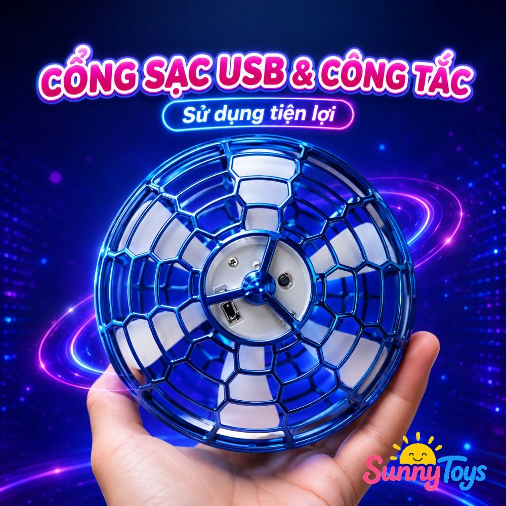 Quả Cầu Bay Ma Thuật Có Đèn LED SunnyToys - Quả Cầu Boomerang Tự Bay, Tự Quay Lại Tay Bé
