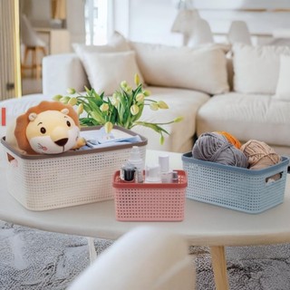 Rổ viền mây HOKORI nhựa VIỆT NHẬT cao cấp - Đan mây tre, đựng đồ, quần áo bé, bánh kẹo - 3517/8/9/20
